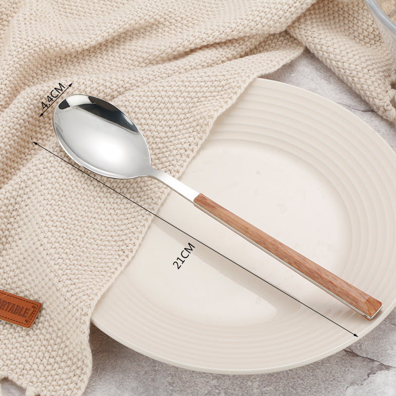 Stainless Steel Imitation Wooden Handle Cutlery Set