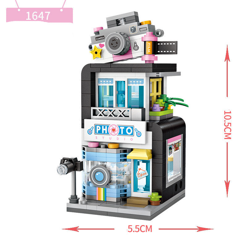 Mini street view puzzle assembled house toy