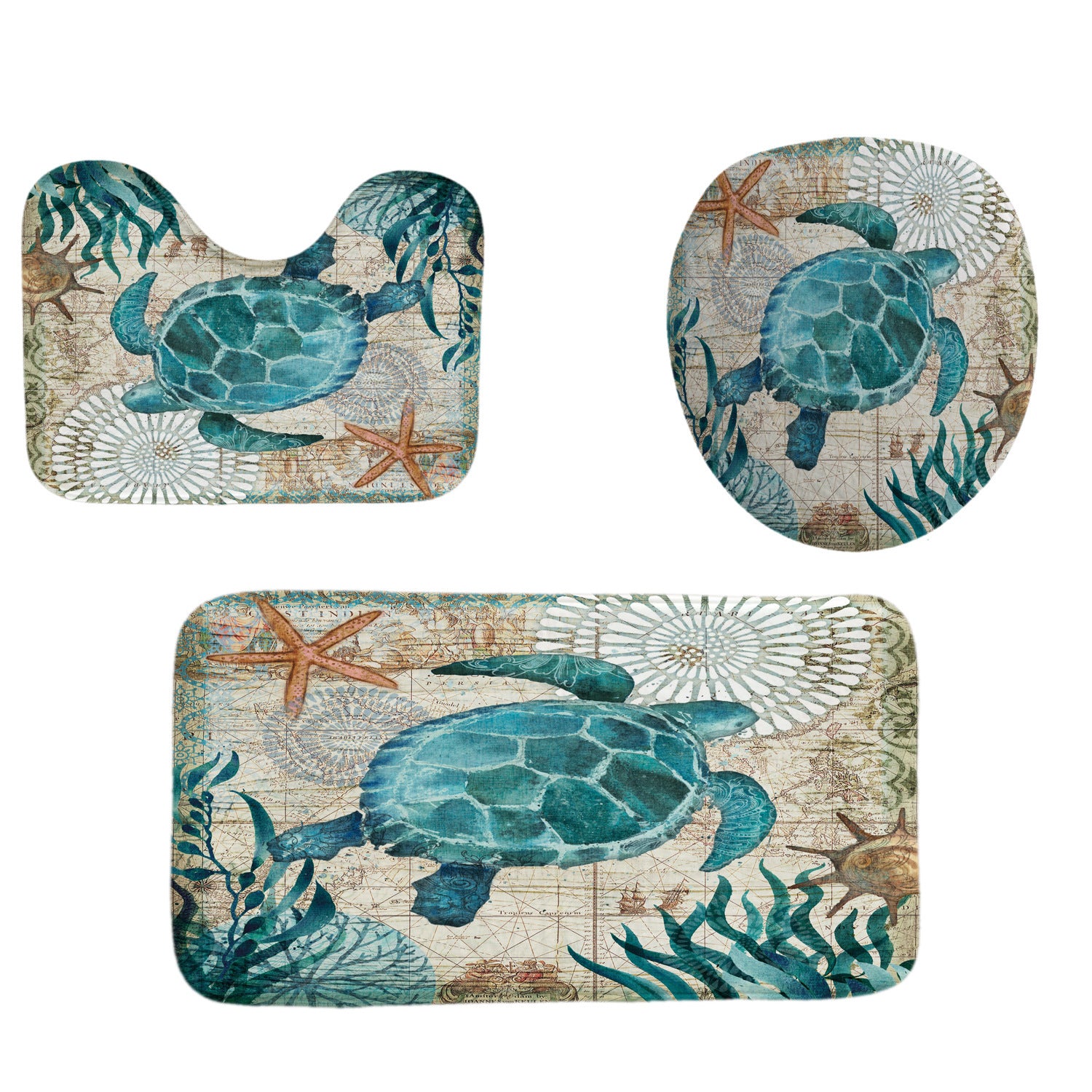 Three-piece bathroom mat