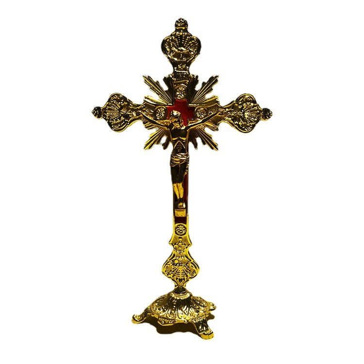 Golden Vertical Cross Home Decoration