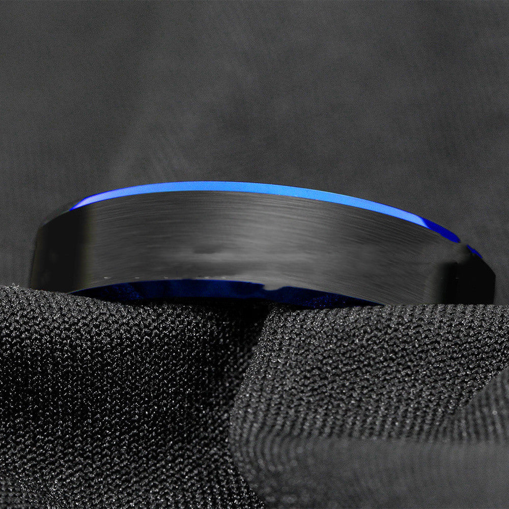 Men's Vacuum Plating Matte Tungsten Steel Ring