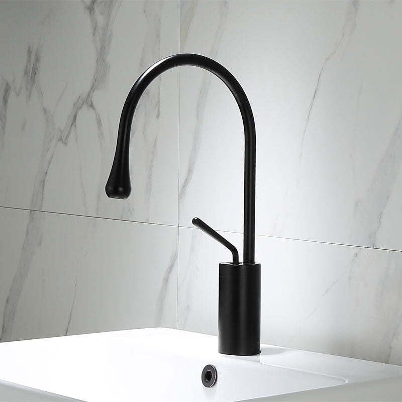Water Drop Brushed Gold Copper Body Basin Wash Basin Rotating Faucet