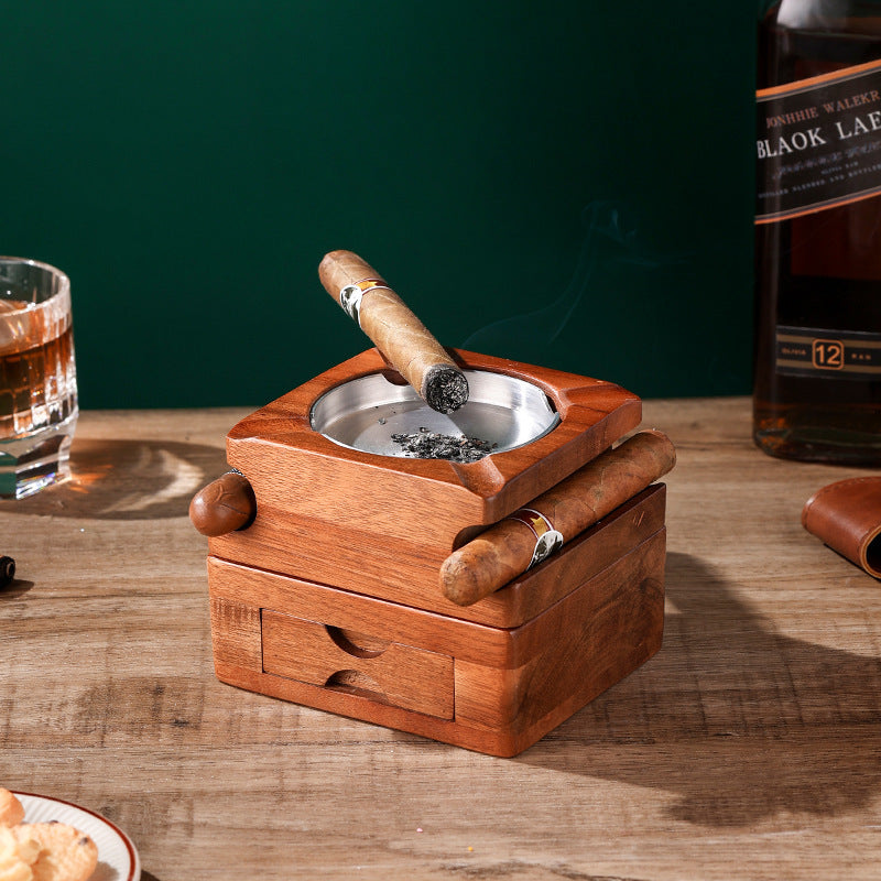 Porte-gobelet à whisky avec tiroir pour ranger un cendrier pratique