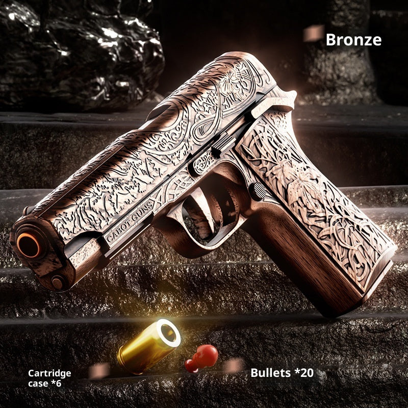 Plastic Retro Carving Throwing Shell Soft Bullet Gun Automatic Toy Gun