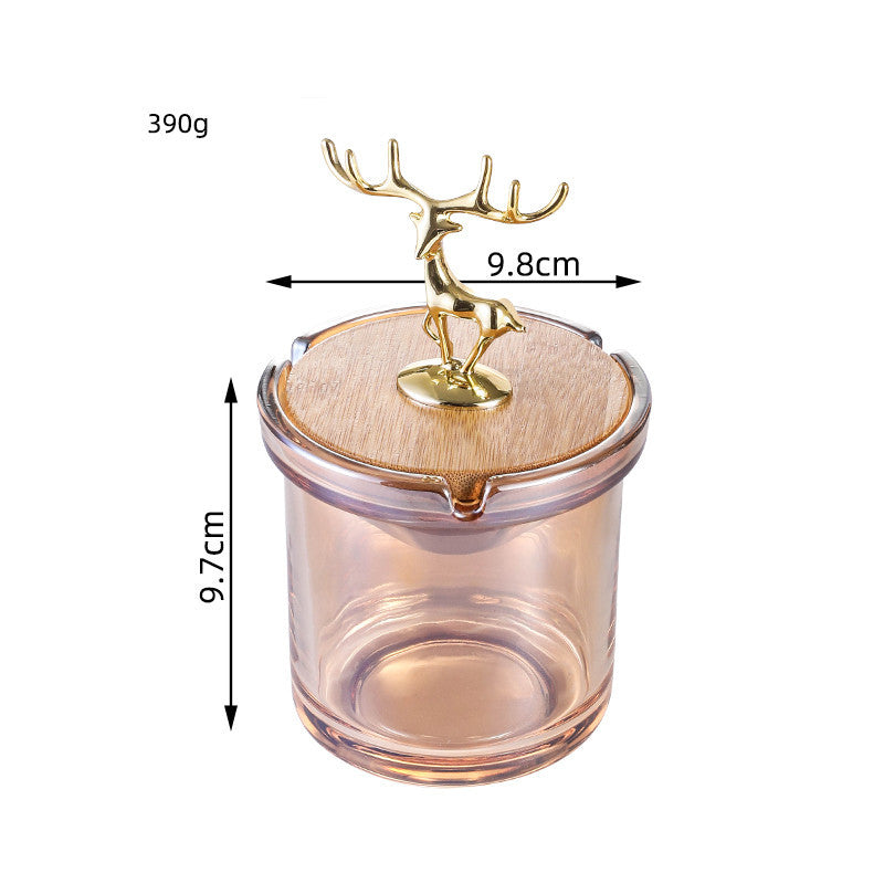 Creative Deer Head Ashtray With Cover