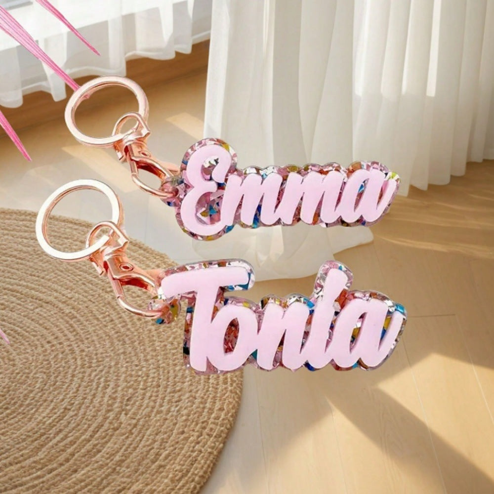 Custom Fashion English Acrylic Key Chain
