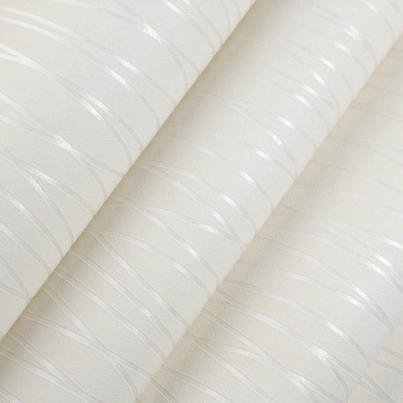 Plain striped non-woven wallpaper