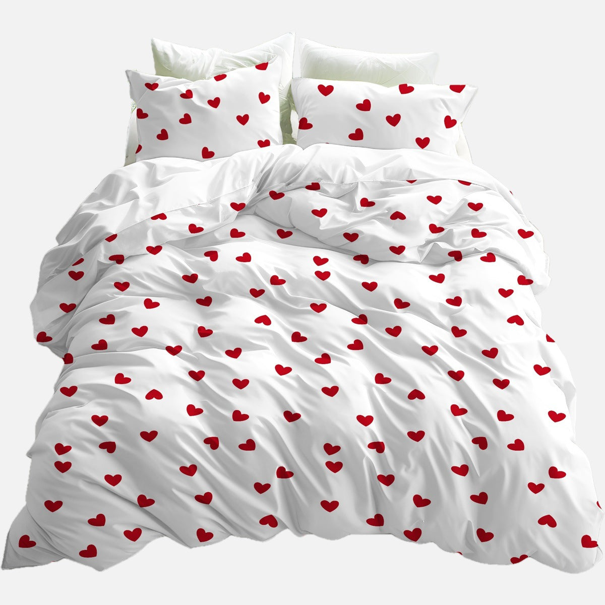 Simple Little Heart Quilt Cover Bedding Three-Piece Set