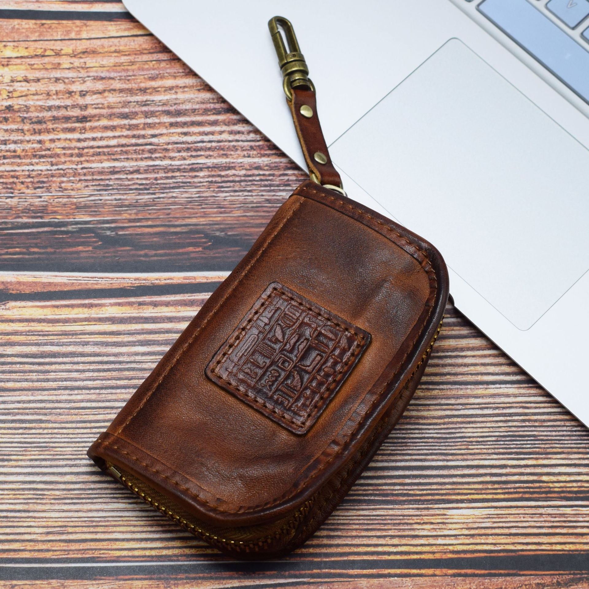 Vegetable Tanned Leather Multifunctional Large Capacity Car Key Case