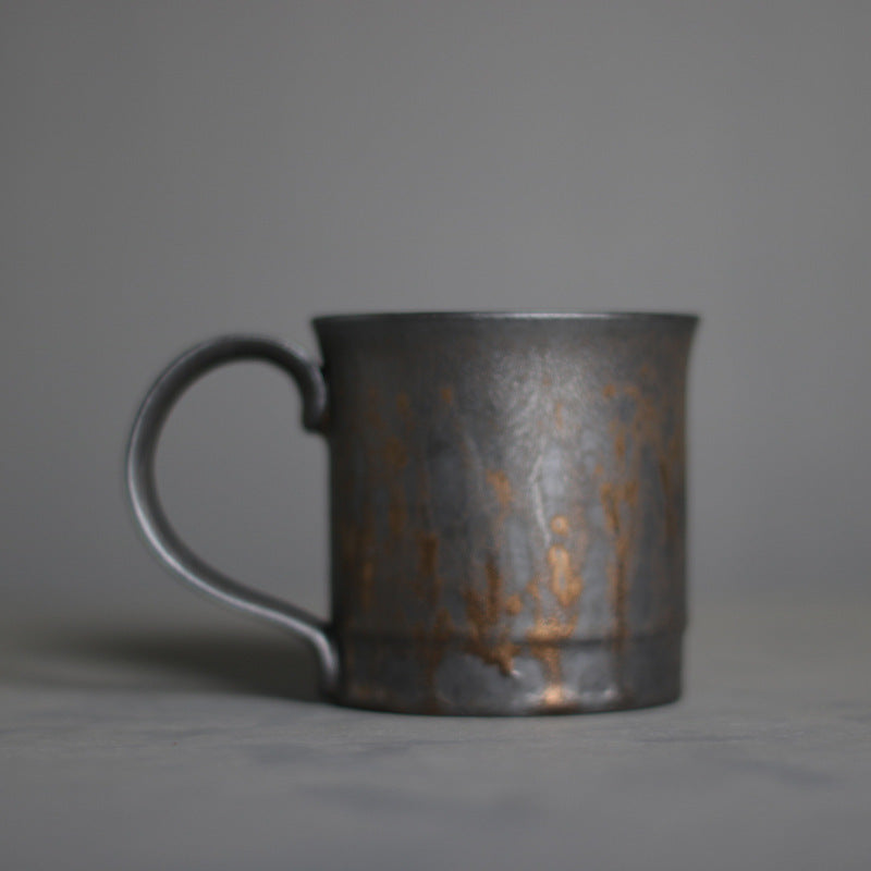 Vintage Stoneware Gilt Coffee Cup Ceramic Mug