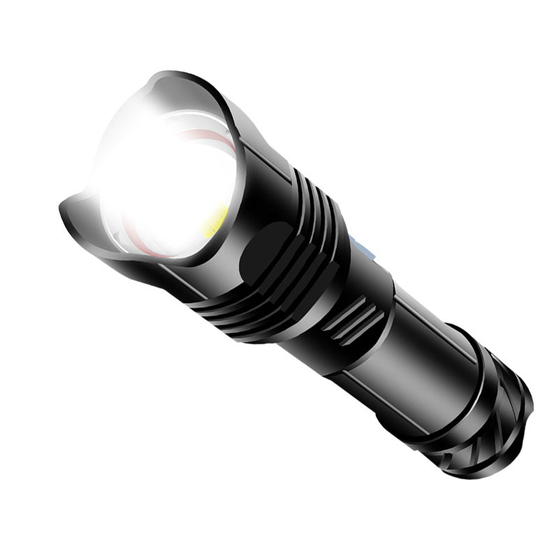 Double switch strong light flashlight