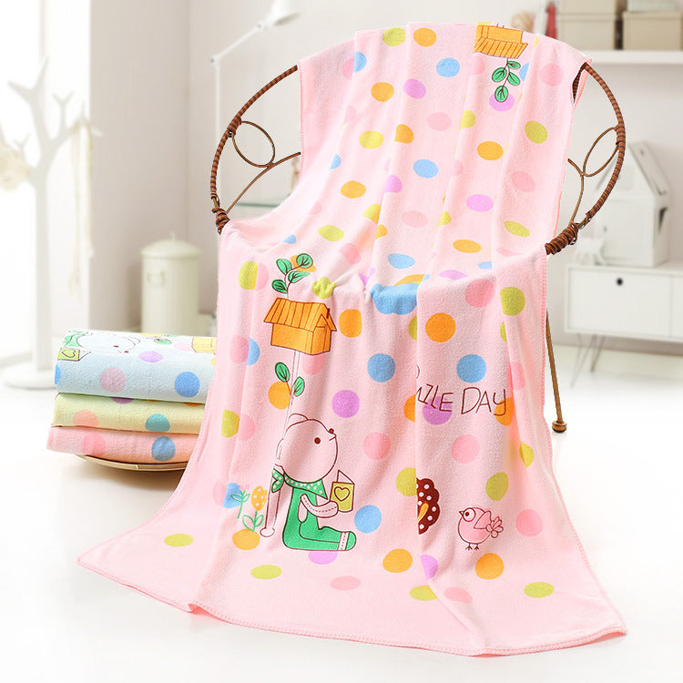 Microfiber Cartoon Cute Printed Bath Absorbent Soft Bath Towel