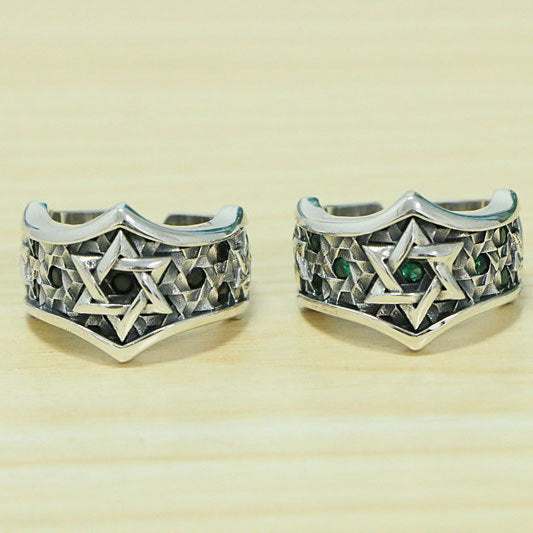 Personalized Six Pointed Star Inlaid Ring