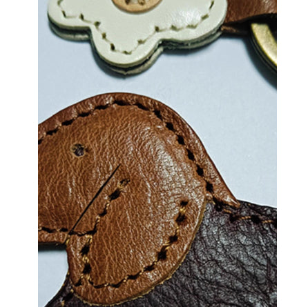 Cute Dachshund Leather Handmade Keychain Bag Charm