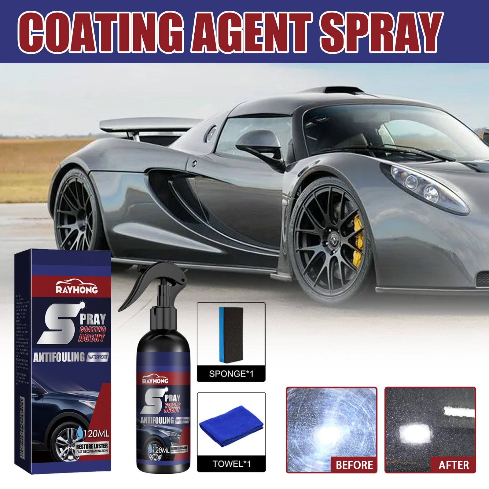 Decontamination, Blackening And Brightening Spray Nano Coating For Automobile Coatings