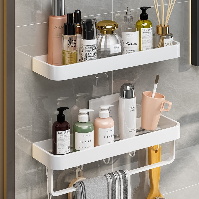 White Punch-free Bathroom Rack Wall-mounted