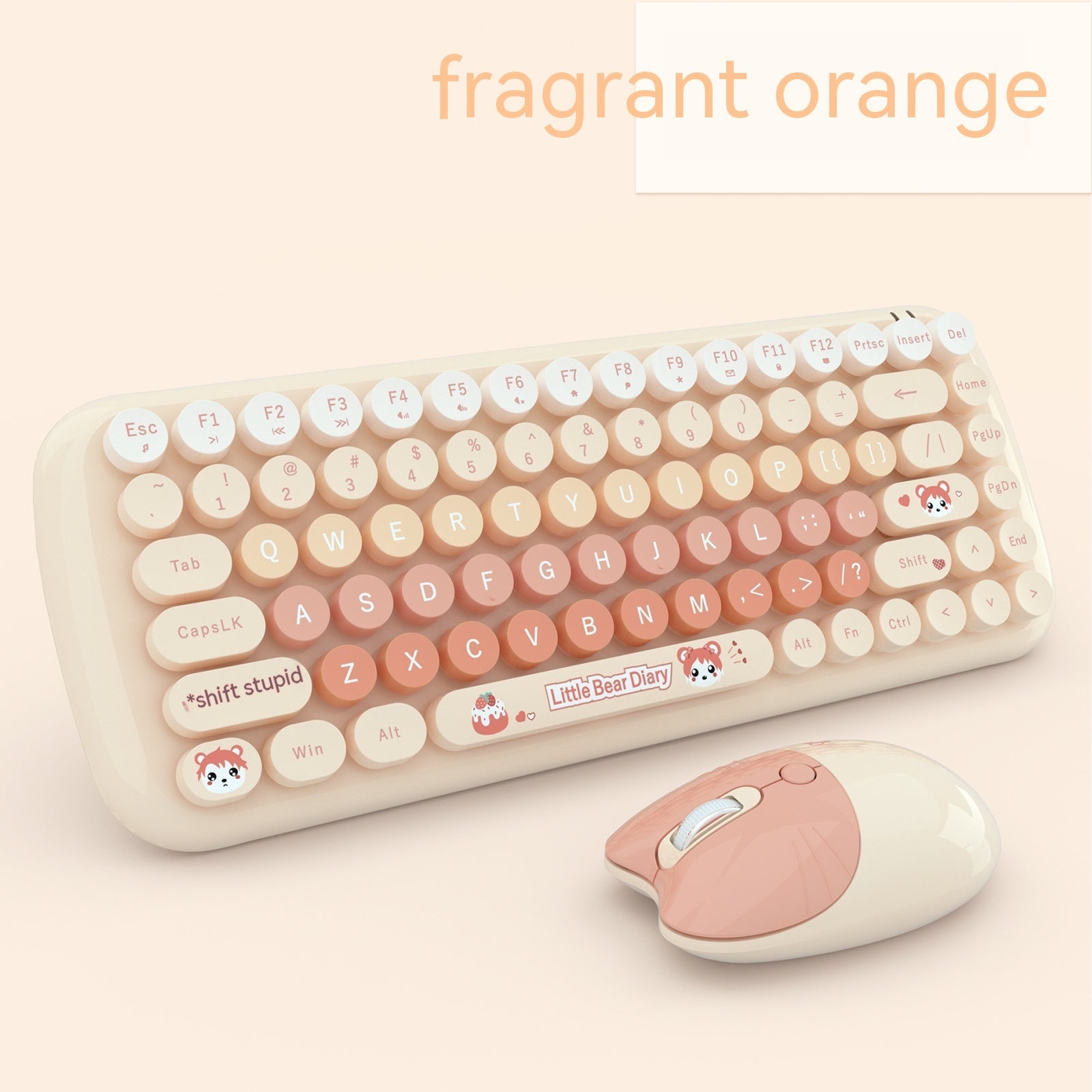 Ensemble clavier et souris sans fil rose mini mignon dessin animé