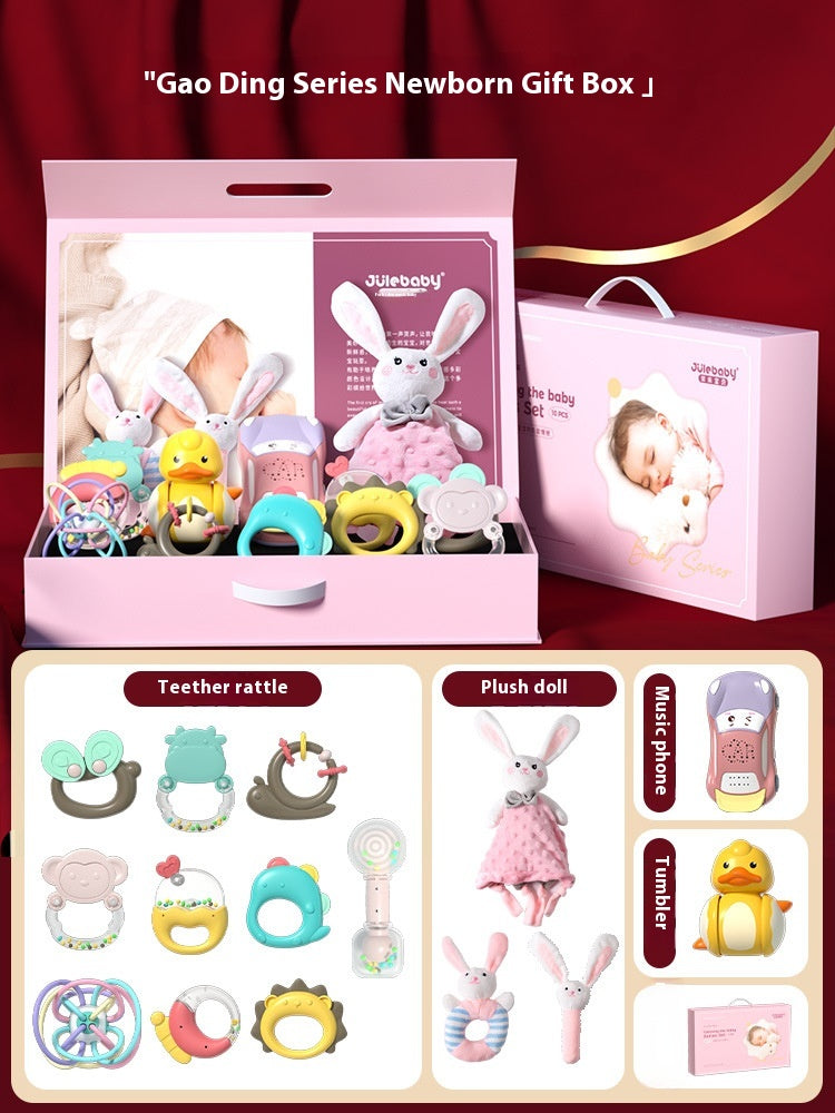 Newborn Child Meeting Gift Box Baby's Rattle Toy Suit