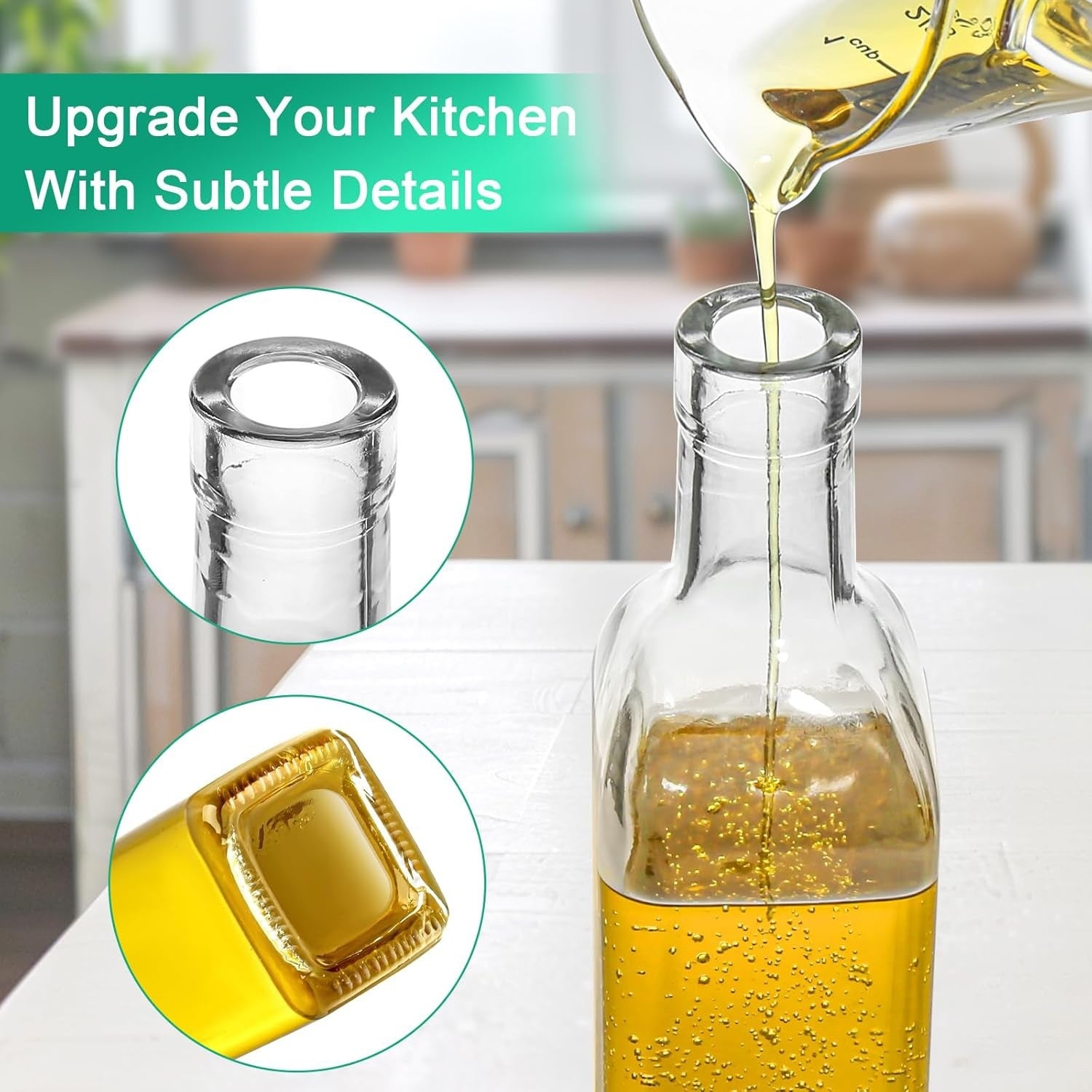 Glass Oil Bottle Non-hanging Olive Oil Pot Kitchen Food Grade Glass Oil Pot Set Box