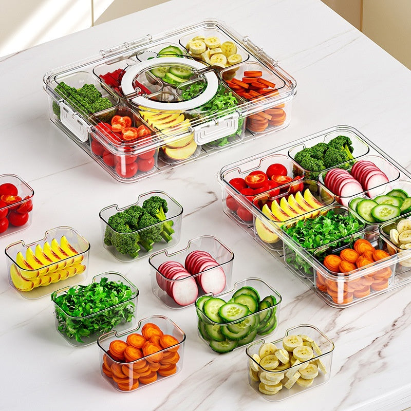 Kitchen Refrigerator Fresh-keeping Sealed Box Food Grade Transparent Eight-compartment