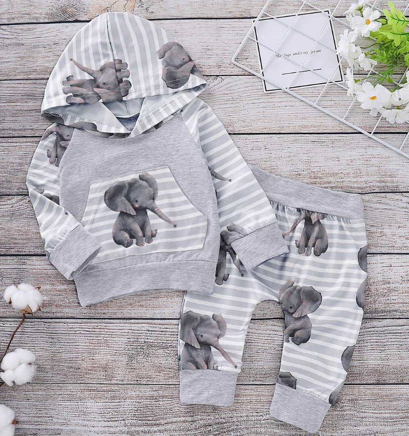 Modèle explosif de vêtements pour enfants, bébé éléphant avec capuche, costume en stock