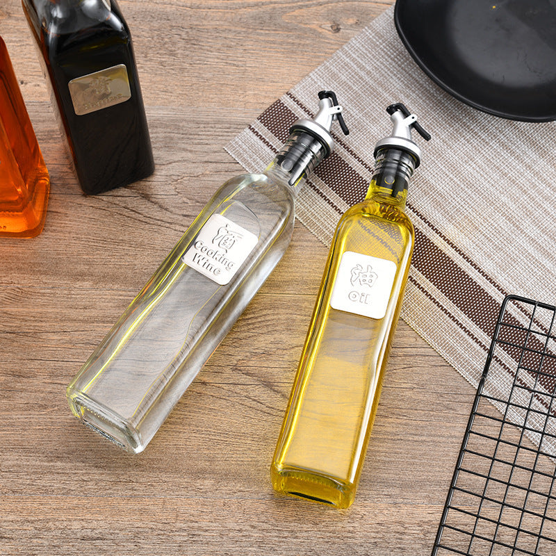 Glass Oil Bottle Leak-proof Household Kitchen Soy Sauce Bottle