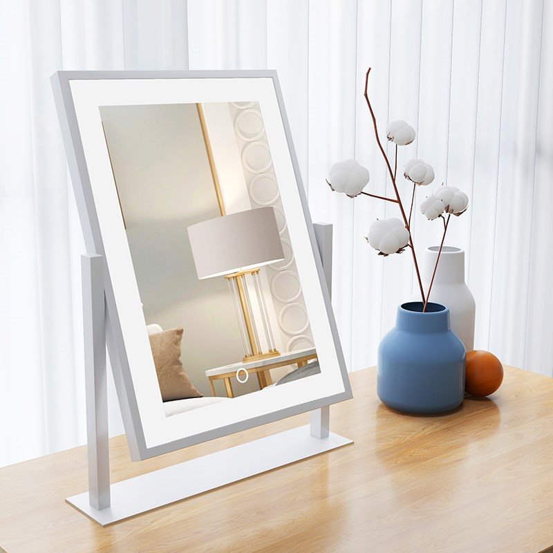 Mirror Household Small Dormitory Vertical Makeup Mirror With Lamp