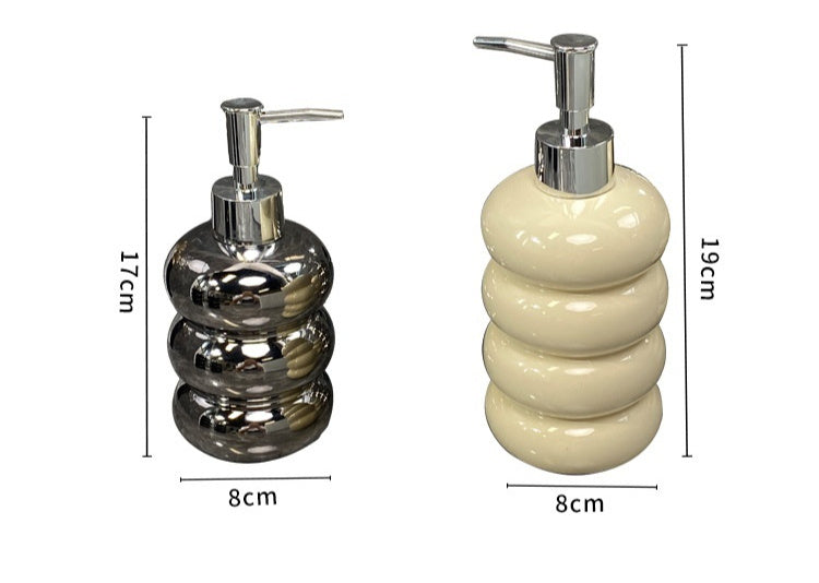 Ceramic Empty Bottle For Shower Gel Divided Into Bottles And Pressed