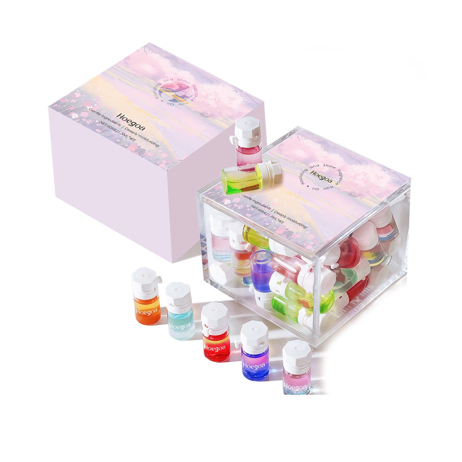 Hoegoa capsules d'huile essentielle de soin capillaire – soin quotidien doux hydratant pour cheveux secs et abîmés, apporte brillance et améliore la qualité des cheveux.