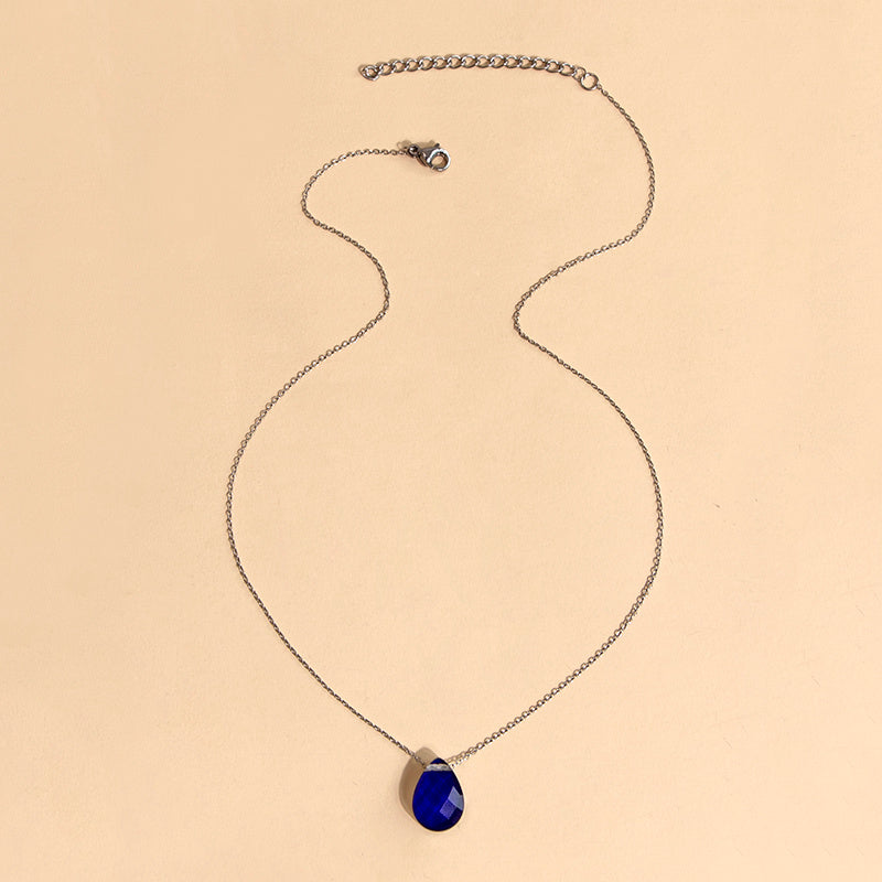 Mood Necklace Color Change Emotion Feeling Temperature Control Water Drop Tears Pendant Stainless Steel Chain Necklaces