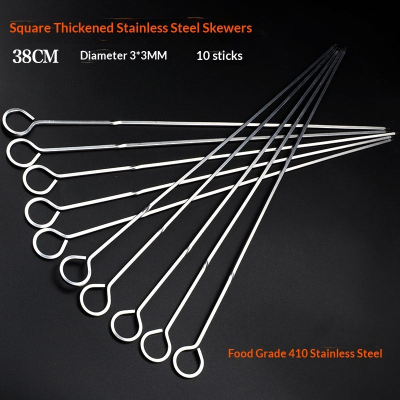 Bold Square Stainless Steel Barbecue Skewers