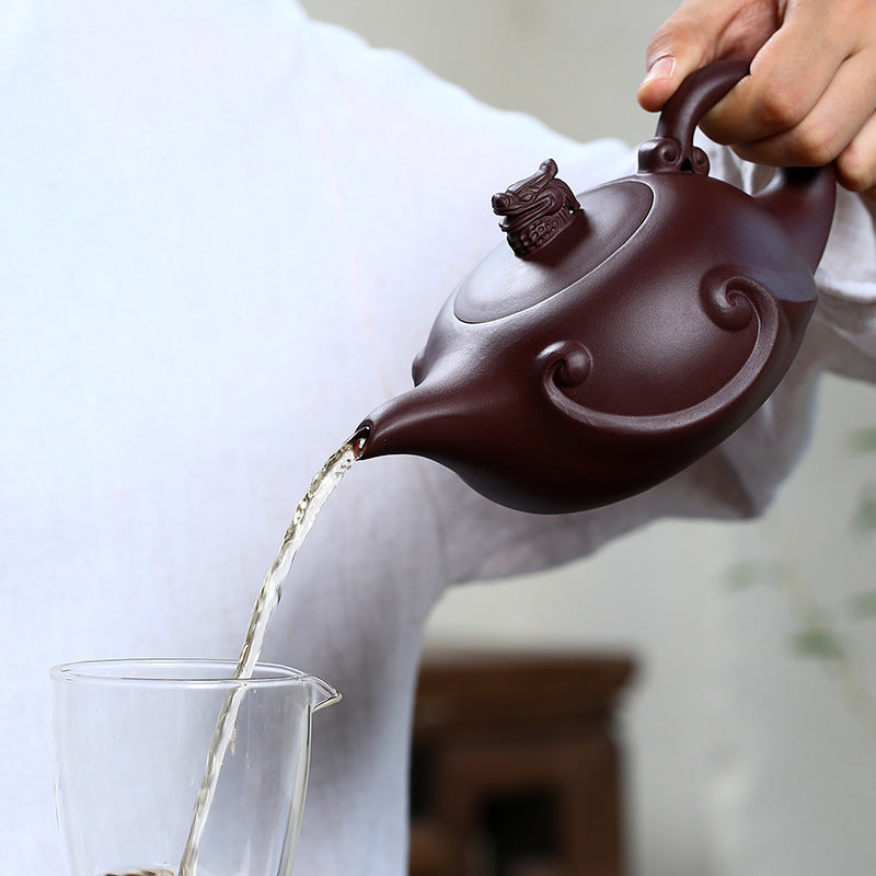 Pure Handmade Longying Teapot Large Capacity 420ml Tea Set