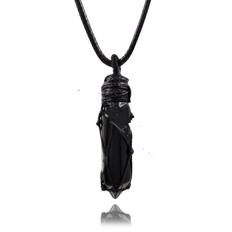 Adjustable Natural Stone Mesh Braided Necklace