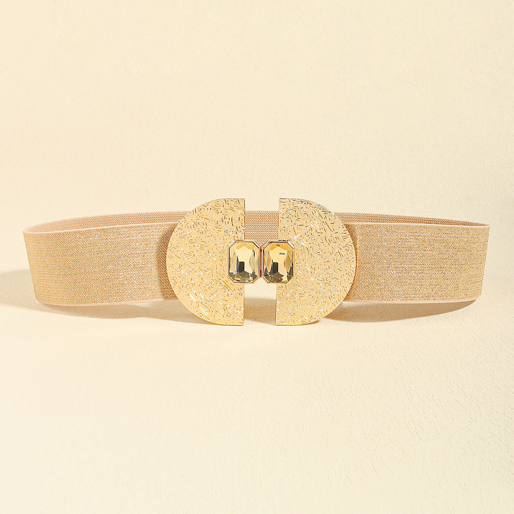 Ceinture Élastique Femme Tendance Brillante avec Perles, Ceinture Décorative pour Jupe, Housse de Taille Simple et Haut de Gamme