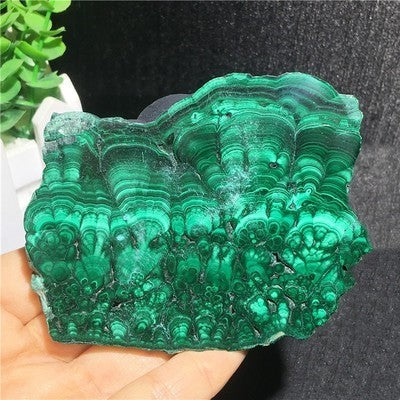 Natural Malachite Green Grinding Slice Mineral Specimen Ornamental Stone