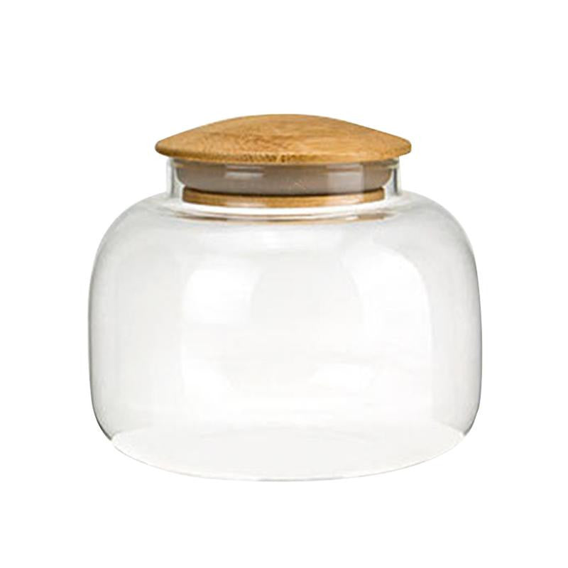 Cambered Bamboo Lid Tea Large Capacity Storage Cans