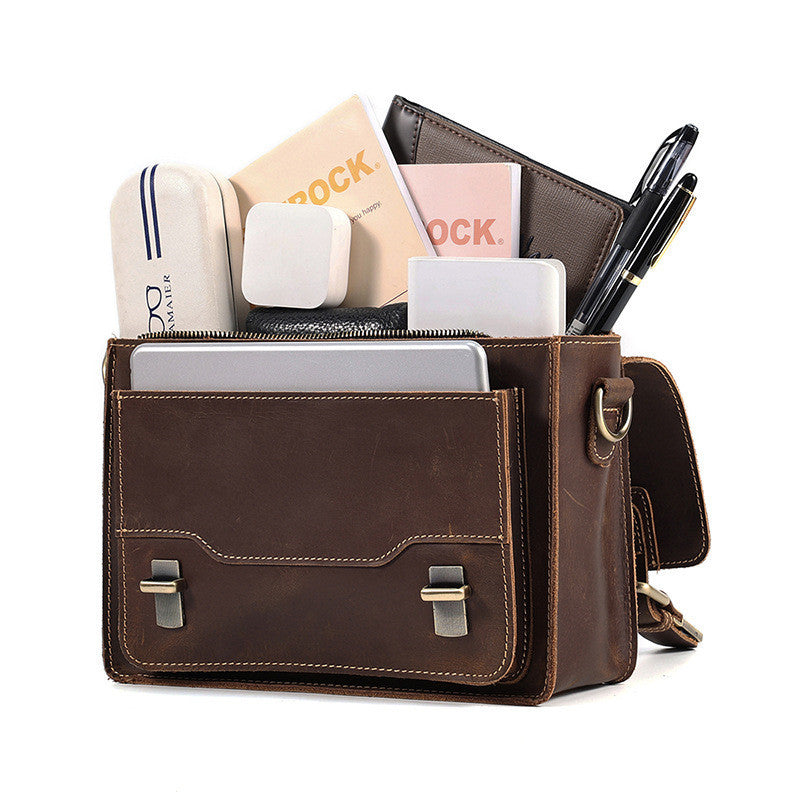 Crazy Horse Leather Casual Retro Shoulder Bag