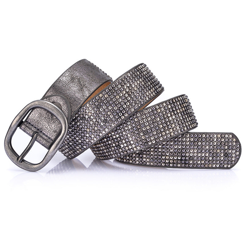 Rivet Decorated Ladies Fashion Cool Style Wide Belt