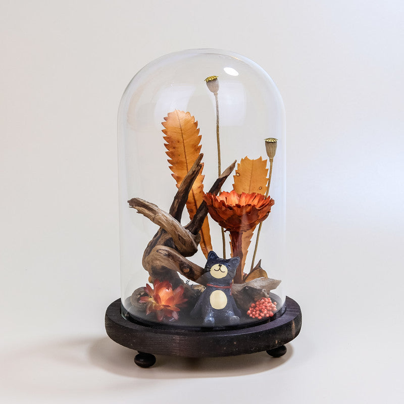 Handmade Plant Dried Flower Flower Micro Landscape Glass Cover Home Furnishings