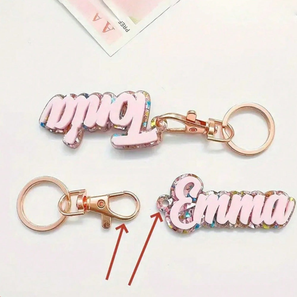 Custom Fashion English Acrylic Key Chain