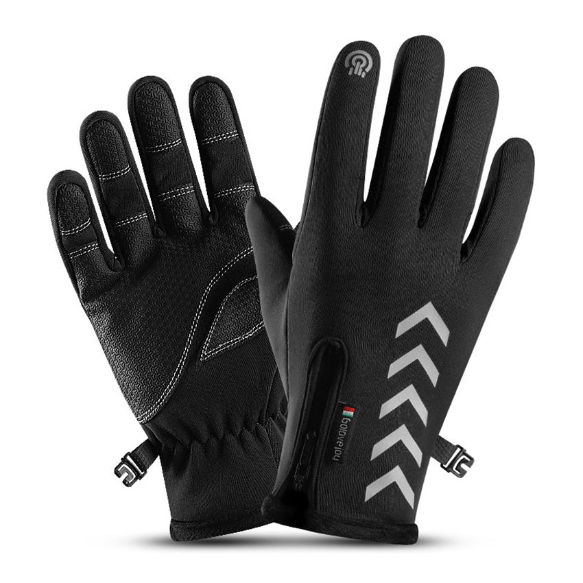 Cycling Gloves Men's Outdoor Ski Sports Waterproof Touch Screen Thickened Fleece To Keep Warm