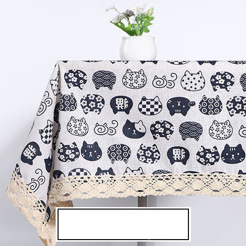 Cotton And Linen Tablecloth Fabric Student Desk