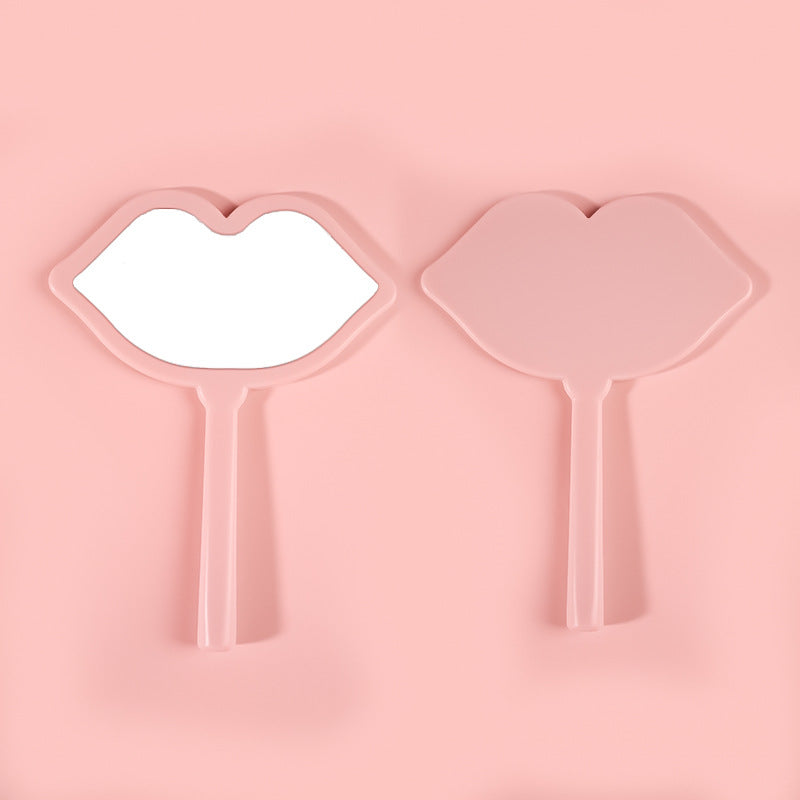 Lip Hand-held Makeup HD Portable Makeup DIY Mini Mirror