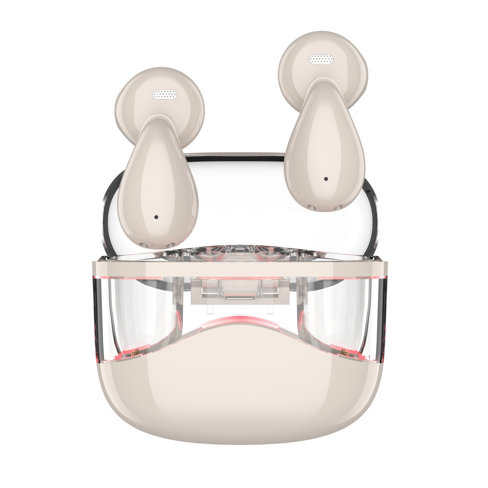 Transparent Wireless Half In-ear Bluetooth Headset HD Call Long Battery Life
