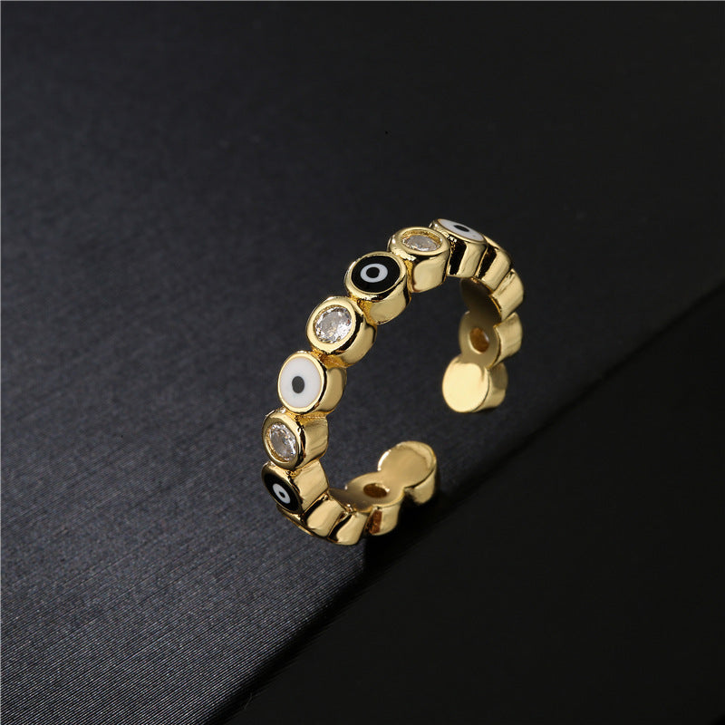 Fashion Dripping Devil Eye Zircon Ring
