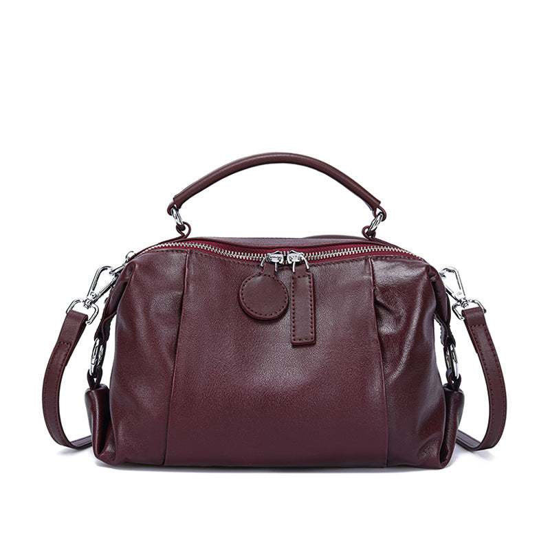 First Layer Leather One-shoulder Retro Commuter Messenger Bag