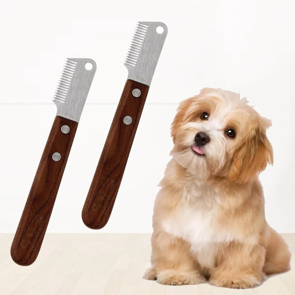 Couteau d'épilation pour chien Outil de toilettage pour animaux de compagnie Peigne de rasage Accessoires pour chiens