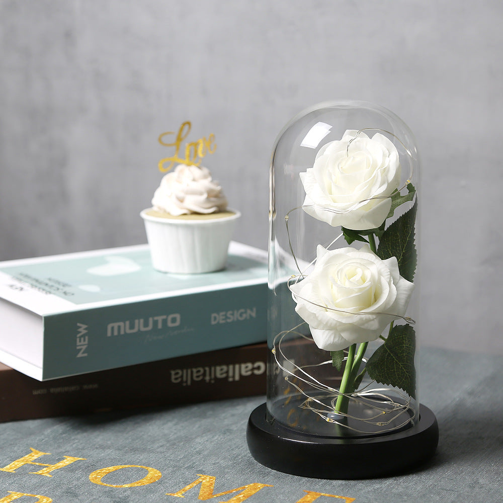 Valentine's Day Gift Simulation Gold-foil Roses Lighting Ornaments
