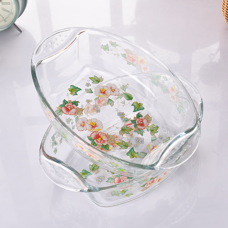 Household High Borosilicate Baking Tray Glass Steaming And Grilled Fish