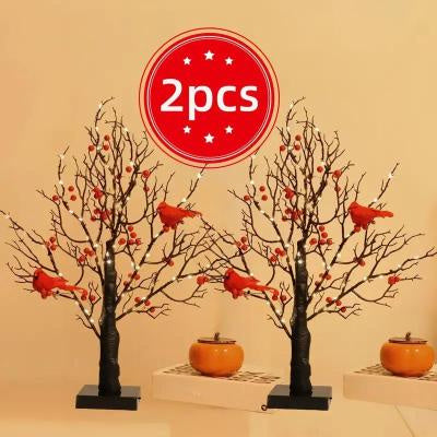 Christmas LED Bedroom Chinese Hawthorn Bird Tree Decorative Light Desktop Decoration